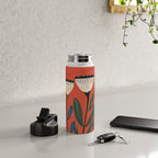 Terracotta Folk Blooms Water Bottle Gallery Image 4