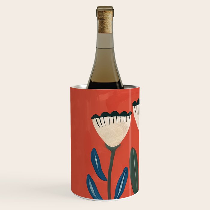 Terracotta Folk Blooms Wine Chiller Gallery Image 2