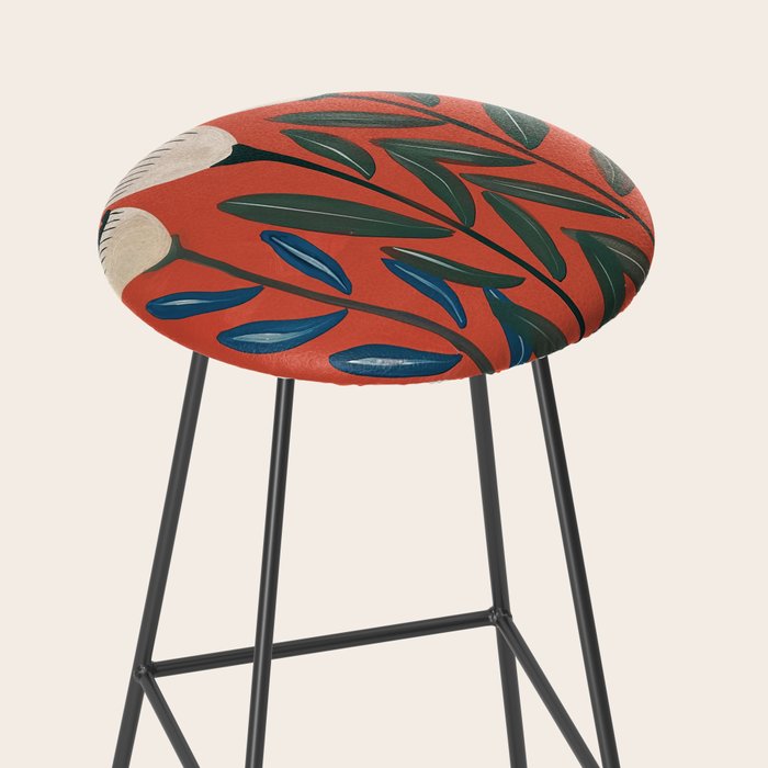 Terracotta Folk Blooms Stool Gallery Image 2