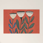 Terracotta Folk Blooms Welcome Mat Gallery Image 1