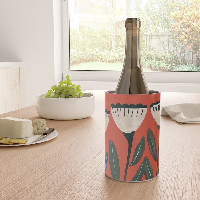 Terracotta Folk Blooms Wine Chiller Gallery Image 4