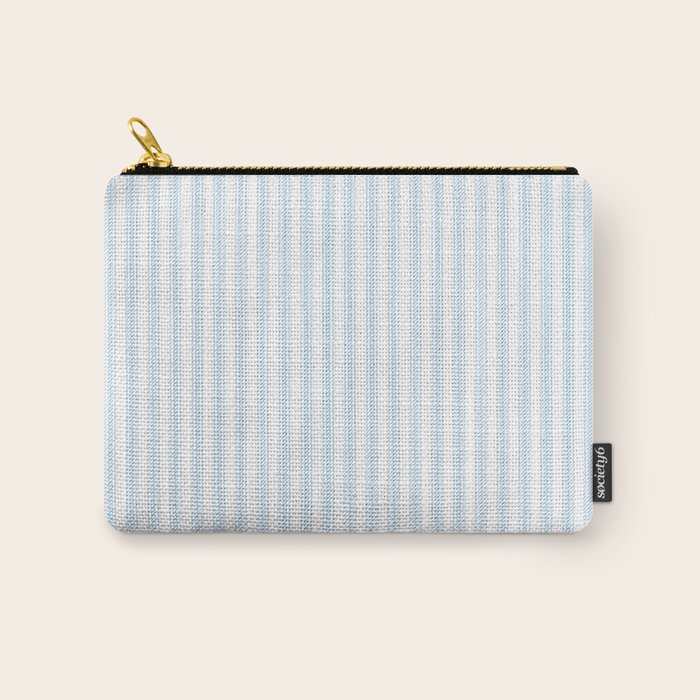 Pastel Blue & White Ticker Stripe Carry All Pouch Gallery Image 1
