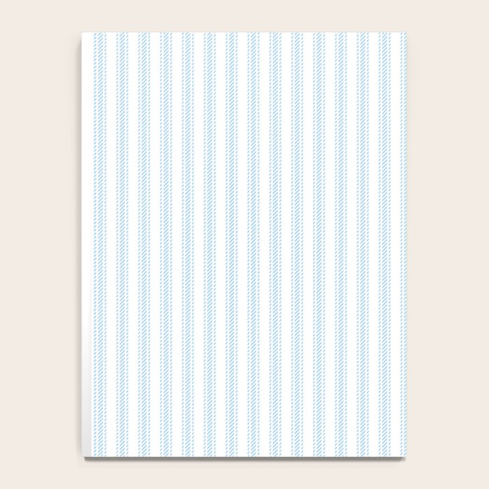 Pastel Blue & White Ticker Stripe Notebook Gallery Image 4