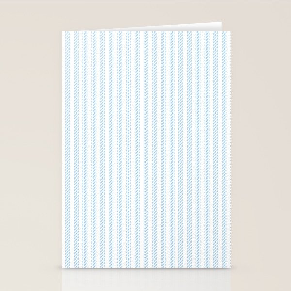Pastel Blue & White Ticker Stripe Stationery Card Gallery Image 2