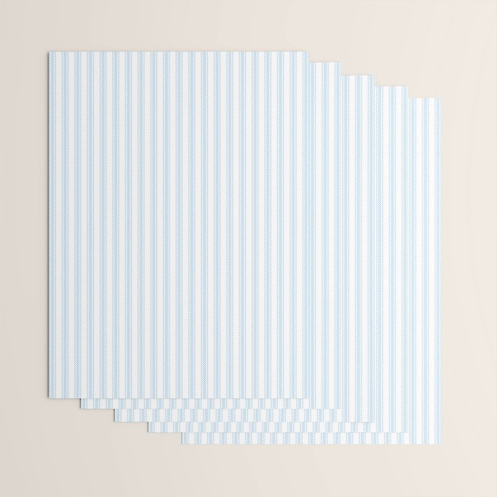 Pastel Blue & White Ticker Stripe Wrapping Paper Gallery Image 3