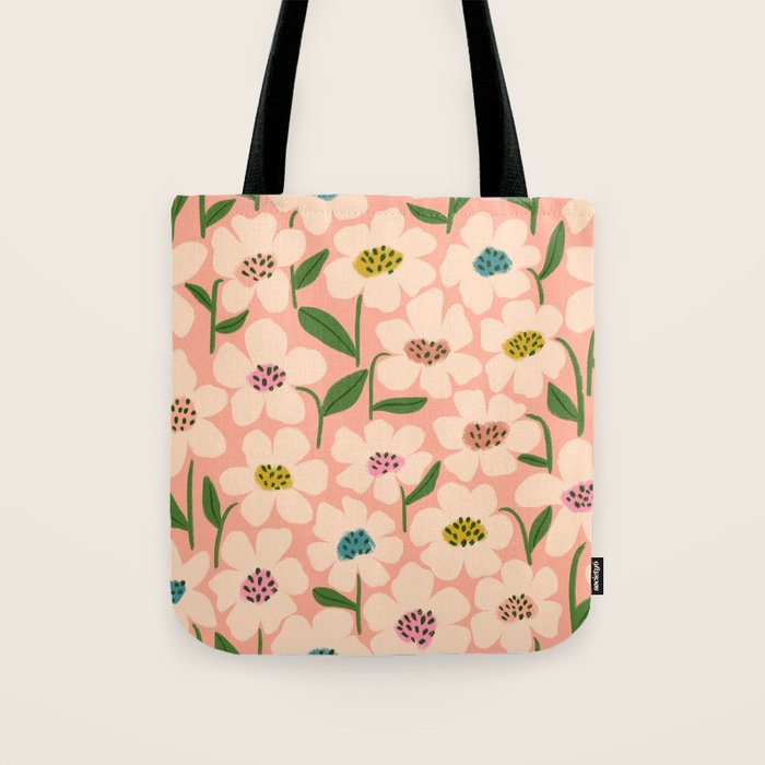 Blossom - Color fun Peach Tote Bag Gallery Image 1