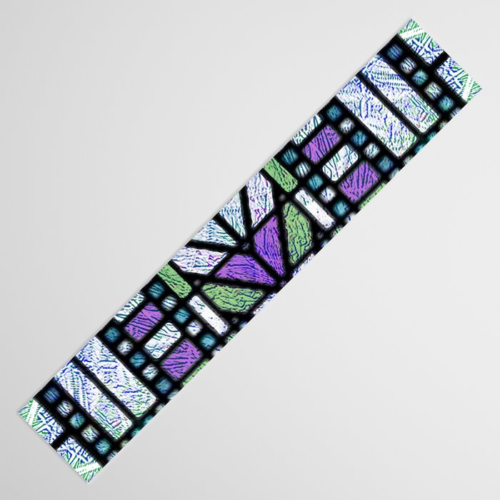 Aqua and Green Art Deco Stained Glass Design Table Runner Gallery Image 3