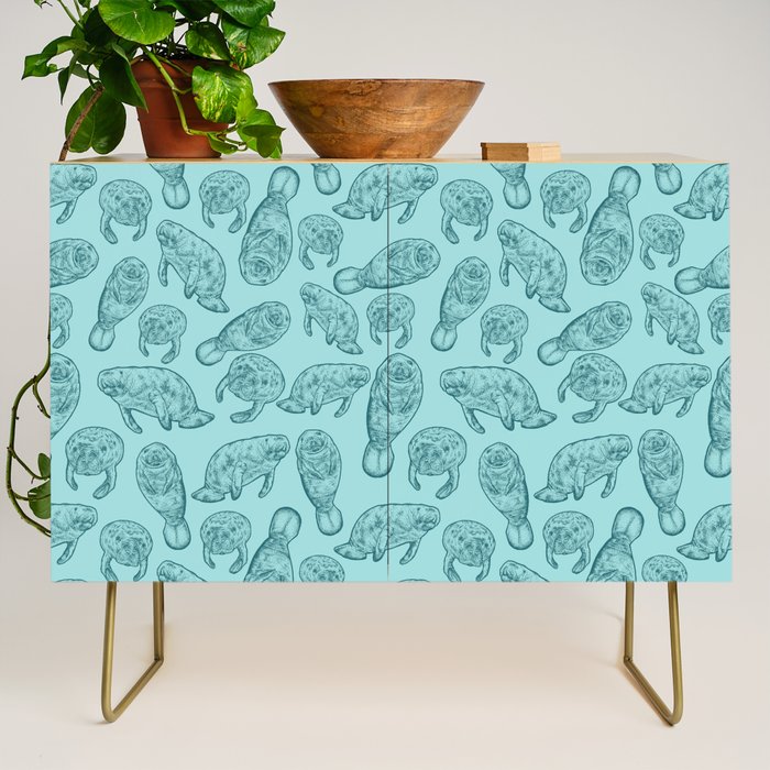 Manatees - Teal Credenza Gallery Image 1