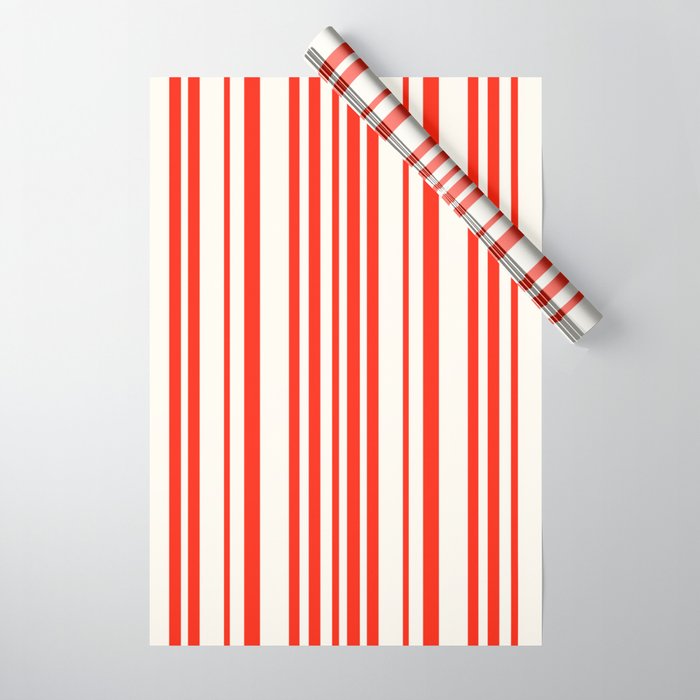 Classic Stripes I - Red & White Candy Cane Wrapping Paper Gallery Image 1