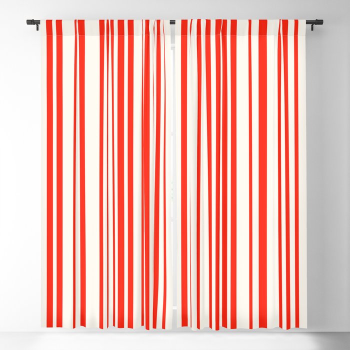 Classic Stripes I - Red & White Candy Cane Window Curtain Gallery Image 1