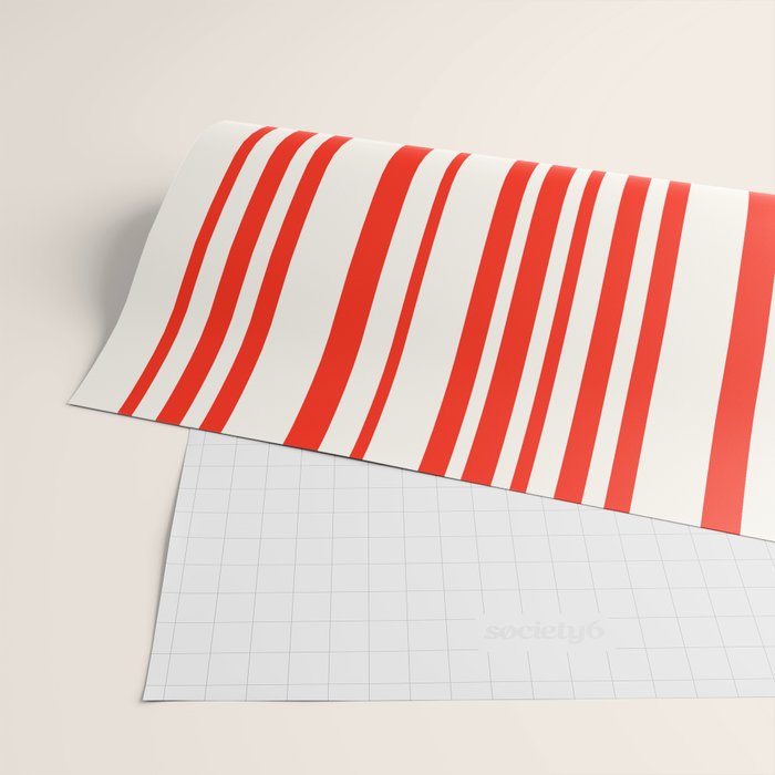 Classic Stripes I - Red & White Candy Cane Wrapping Paper Gallery Image 2