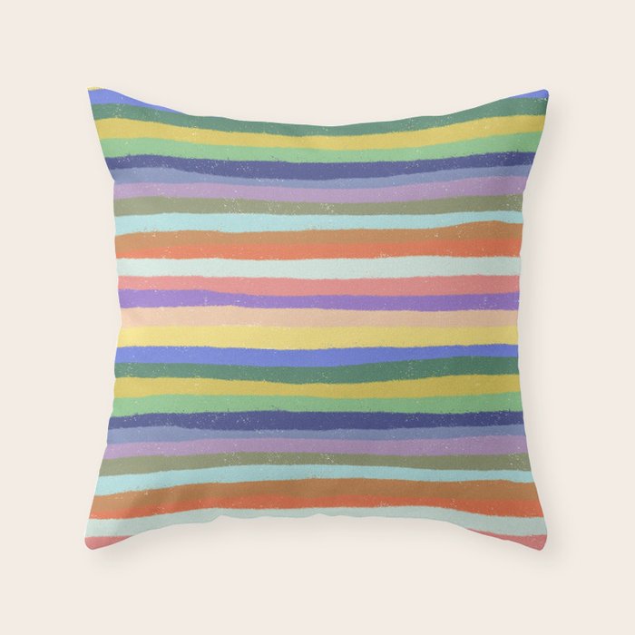 Bright stripes Throw Pillow Gallery Image 1
