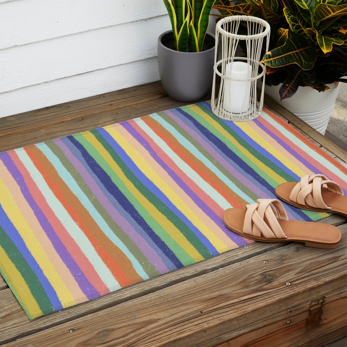 Bright stripes Outdoor Rug Gallery Image 2