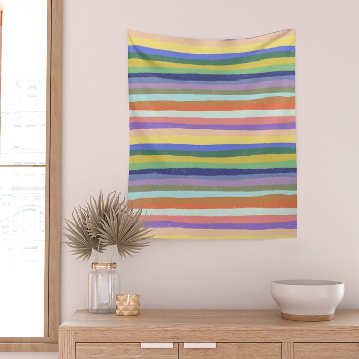 Bright stripes Wall Tapestry Gallery Image 2
