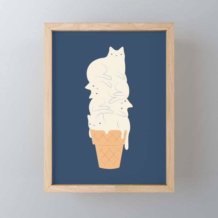 Cat ice cream 2024 Mini Art Print Gallery Image 1