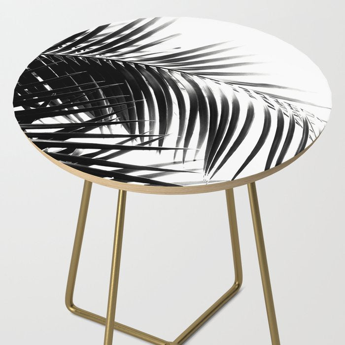 Palm Leaves Black & White Vibes #3 #tropical #decor #art #society6 Side Table Gallery Image 2