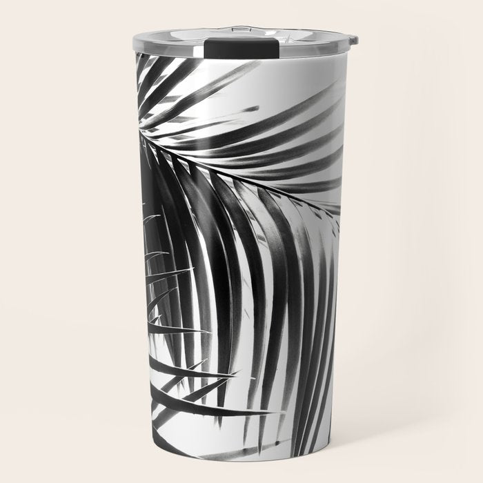 Palm Leaves Black & White Vibes #3 #tropical #decor #art #society6 Travel Mug Gallery Image 1