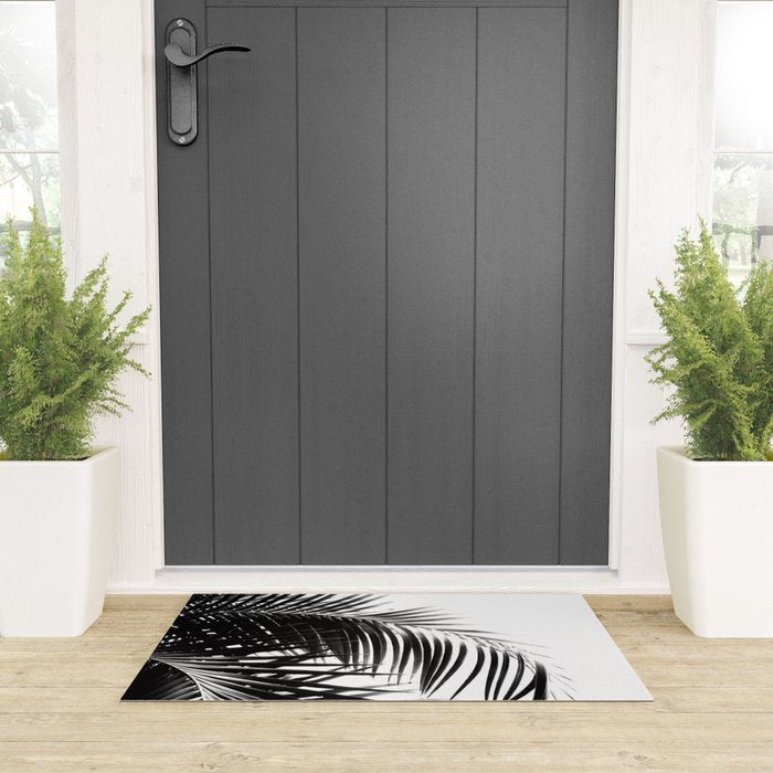 Palm Leaves Black & White Vibes #3 #tropical #decor #art #society6 Welcome Mat Gallery Image 3