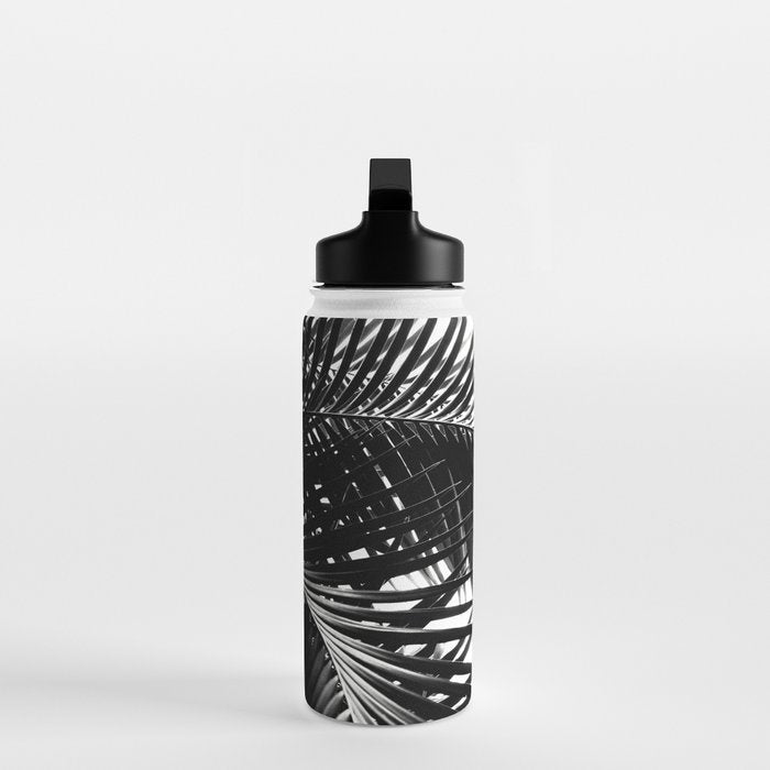 Palm Leaves Black & White Vibes #3 #tropical #decor #art #society6 Water Bottle Gallery Image 3