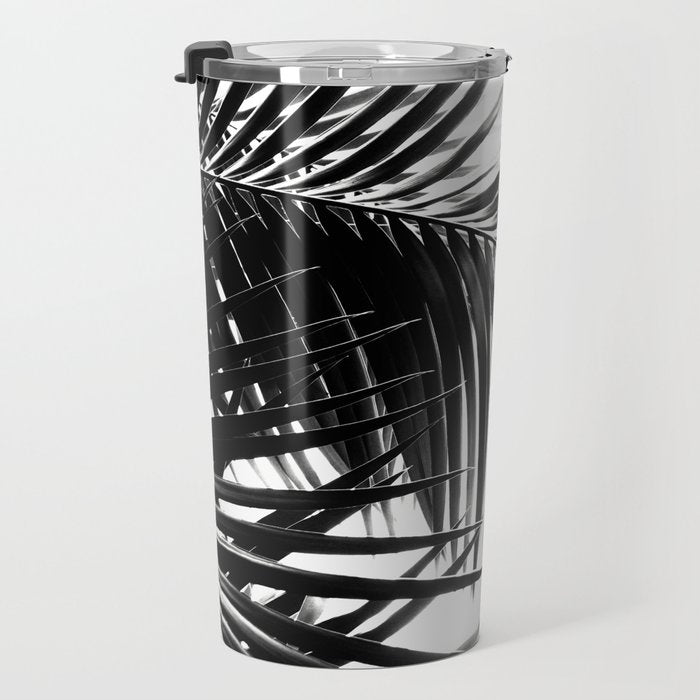 Palm Leaves Black & White Vibes #3 #tropical #decor #art #society6 Travel Mug Gallery Image 3