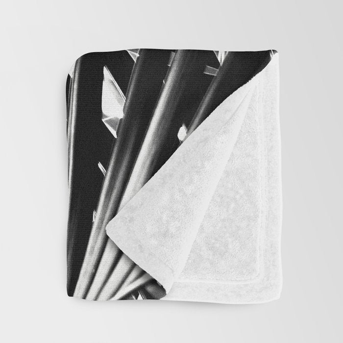 Palm Leaves Black & White Vibes #3 #tropical #decor #art #society6 Throw Blanket Gallery Image 3