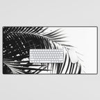 Palm Leaves Black & White Vibes #3 #tropical #decor #art #society6 Desk Mat Gallery Image 1