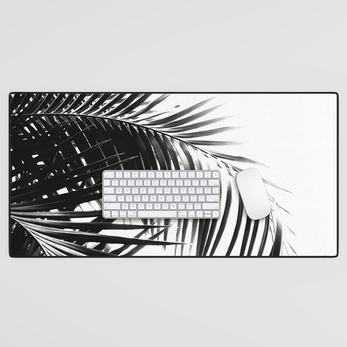 Palm Leaves Black & White Vibes #3 #tropical #decor #art #society6 Desk Mat Gallery Image 1