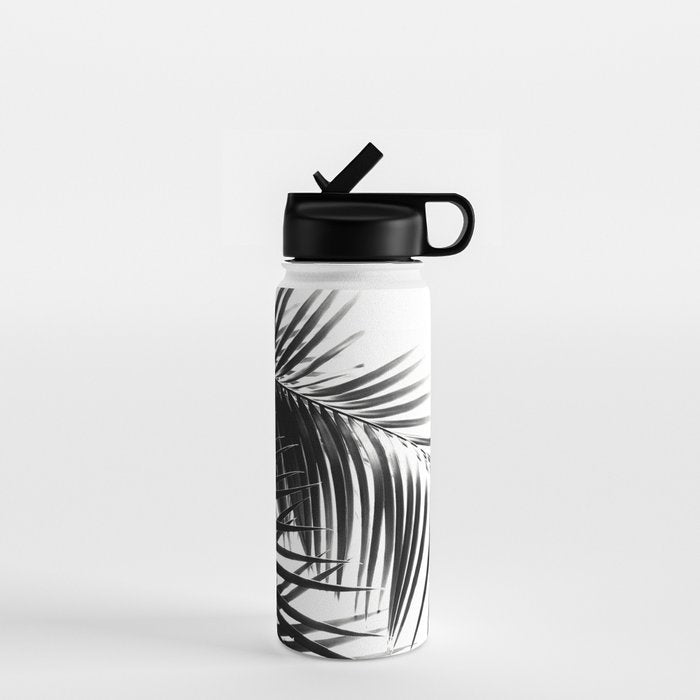Palm Leaves Black & White Vibes #3 #tropical #decor #art #society6 Water Bottle Gallery Image 1