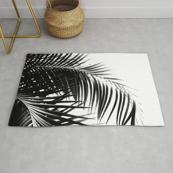 Palm Leaves Black & White Vibes #3 #tropical #decor #art #society6 Rug Gallery Image 1