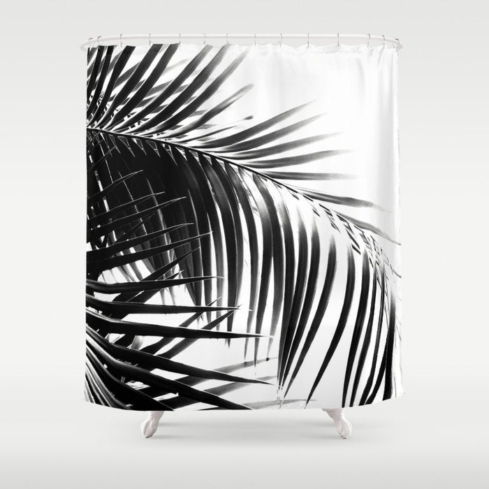 Palm Leaves Black & White Vibes #3 #tropical #decor #art #society6 Shower Curtain Gallery Image 1