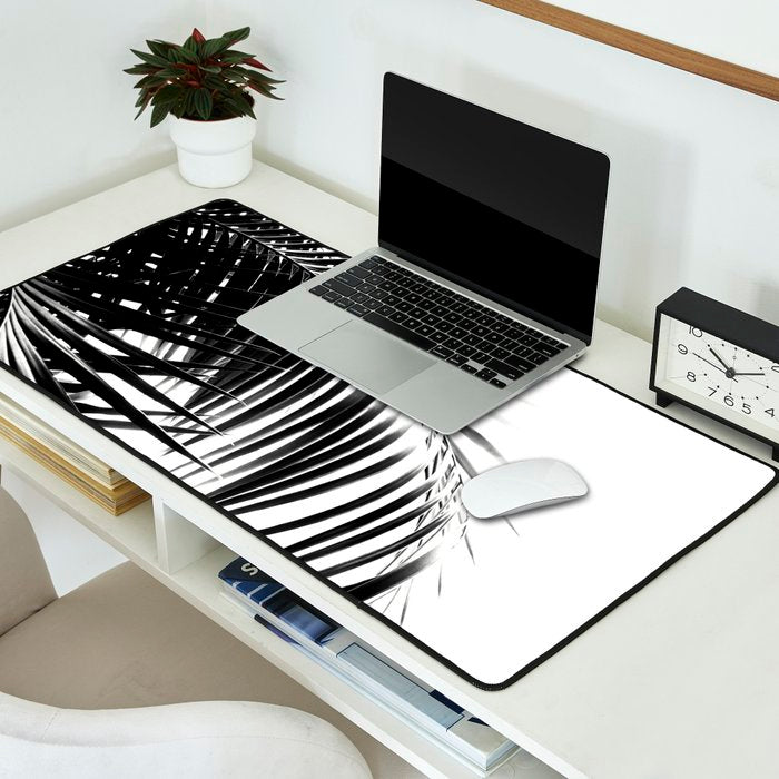 Palm Leaves Black & White Vibes #3 #tropical #decor #art #society6 Desk Mat Gallery Image 2