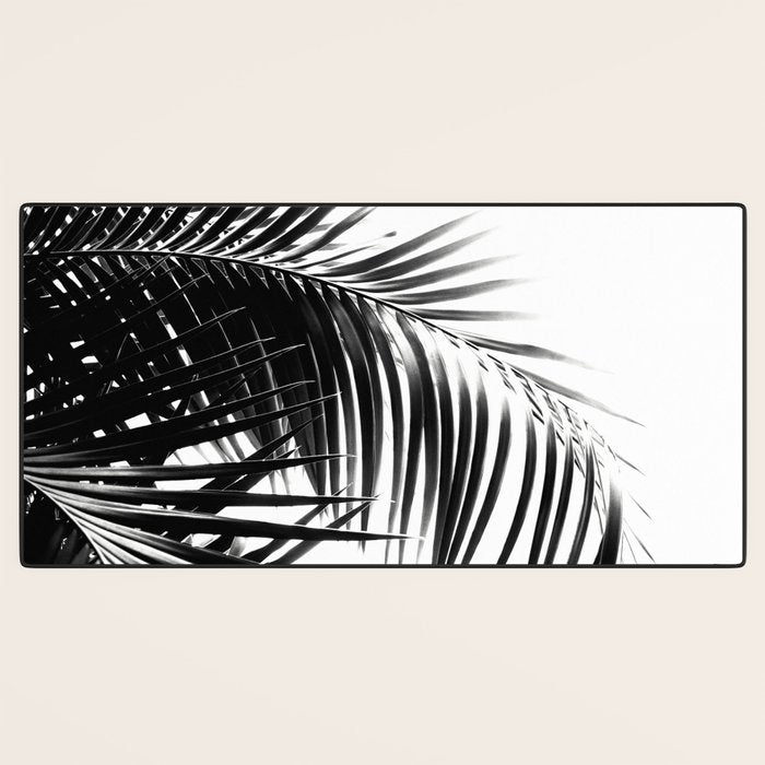 Palm Leaves Black & White Vibes #3 #tropical #decor #art #society6 Desk Mat Gallery Image 3