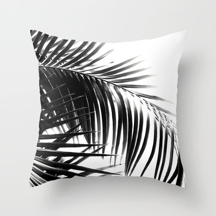 Palm Leaves Black & White Vibes #3 #tropical #decor #art #society6 Throw Pillow Gallery Image 6