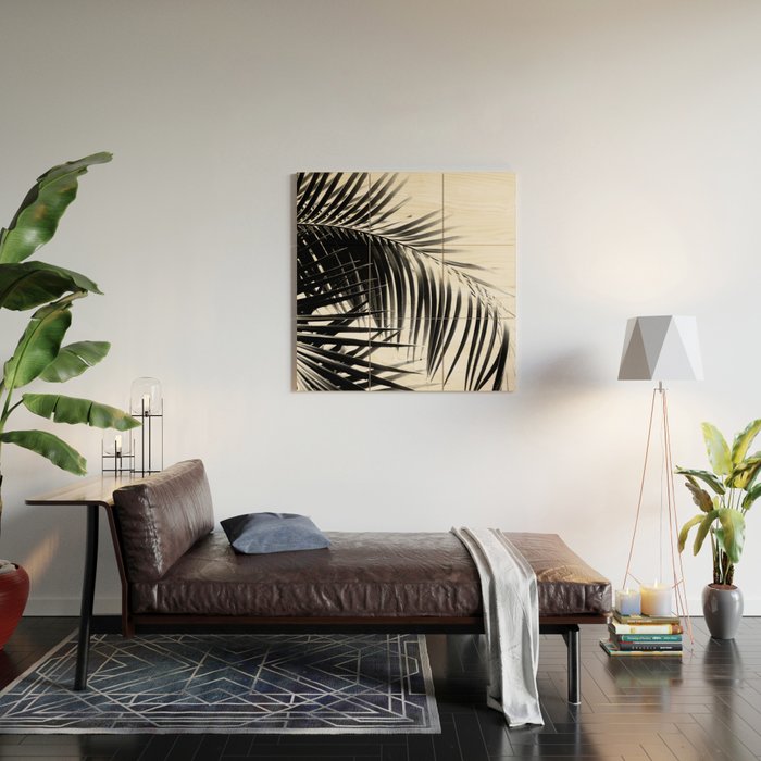 Palm Leaves Black & White Vibes #3 #tropical #decor #art #society6 Wood Wall Art Gallery Image 2