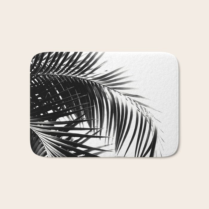 Palm Leaves Black & White Vibes #3 #tropical #decor #art #society6 Bath Mat Gallery Image 1