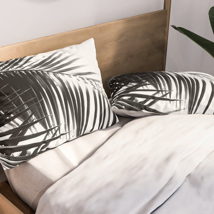Palm Leaves Black & White Vibes #3 #tropical #decor #art #society6 Pillow Sham Gallery Image 2