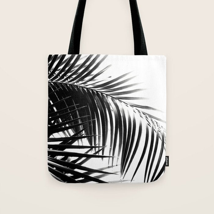 Palm Leaves Black & White Vibes #3 #tropical #decor #art #society6 Tote Bag Gallery Image 1