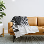 Palm Leaves Black & White Vibes #3 #tropical #decor #art #society6 Throw Blanket Gallery Image 1