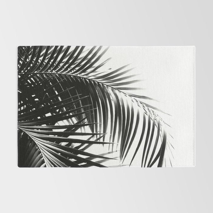 Palm Leaves Black & White Vibes #3 #tropical #decor #art #society6 Rug Gallery Image 2