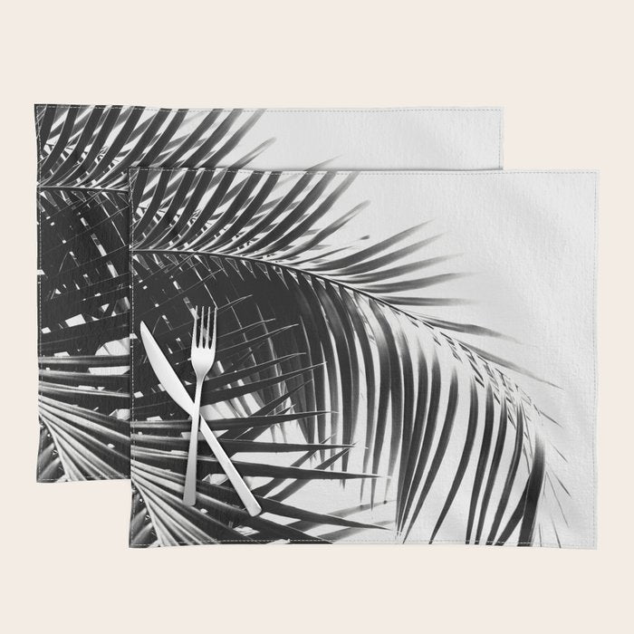 Palm Leaves Black & White Vibes #3 #tropical #decor #art #society6 Placemat Gallery Image 1