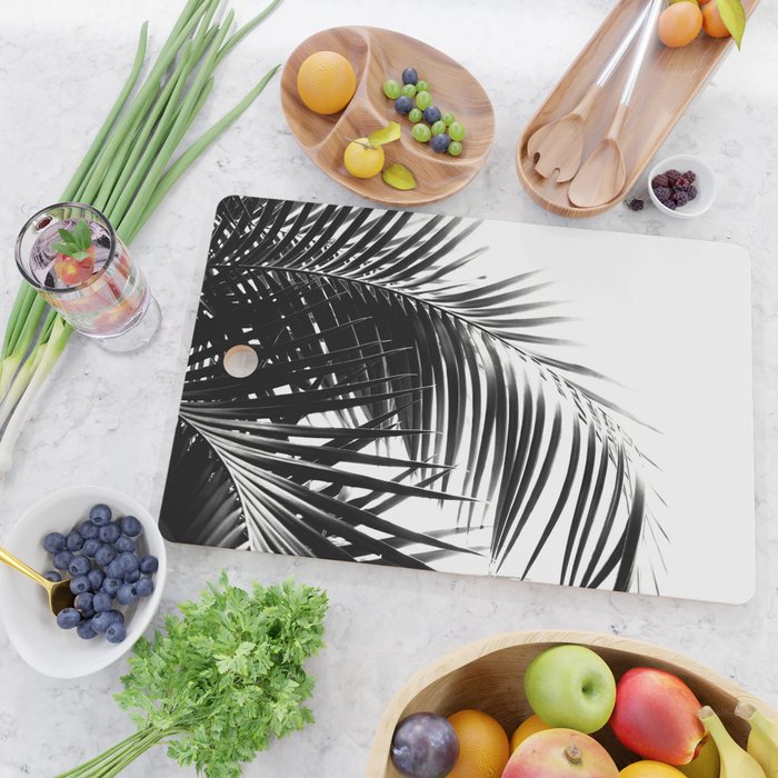 Palm Leaves Black & White Vibes #3 #tropical #decor #art #society6 Cutting Board Gallery Image 2