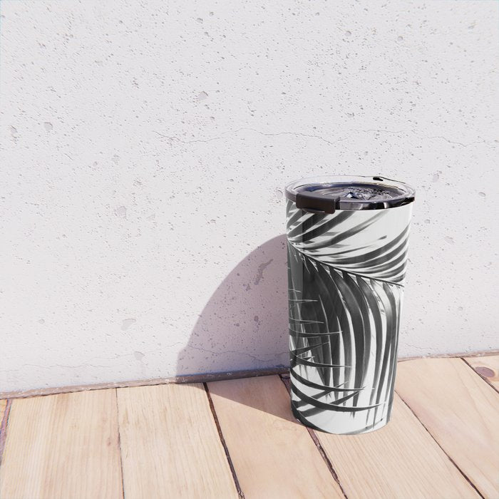 Palm Leaves Black & White Vibes #3 #tropical #decor #art #society6 Travel Mug Gallery Image 4