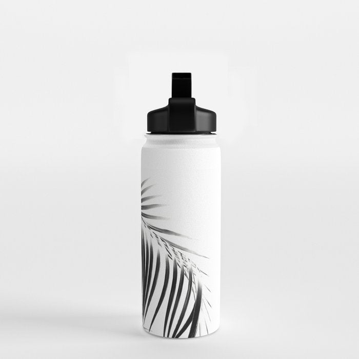 Palm Leaves Black & White Vibes #3 #tropical #decor #art #society6 Water Bottle Gallery Image 2