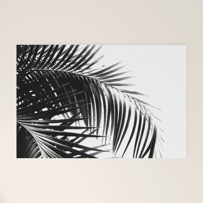 Palm Leaves Black & White Vibes #3 #tropical #decor #art #society6 Welcome Mat Gallery Image 1