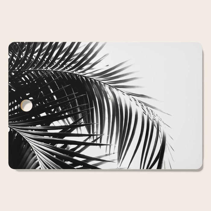 Palm Leaves Black & White Vibes #3 #tropical #decor #art #society6 Cutting Board Gallery Image 1