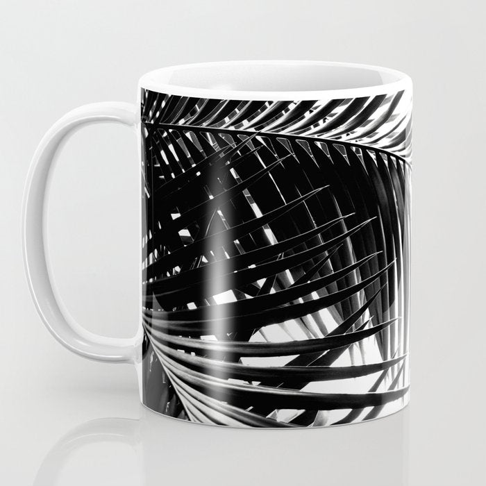 Palm Leaves Black & White Vibes #3 #tropical #decor #art #society6 Coffee Mug Gallery Image 3
