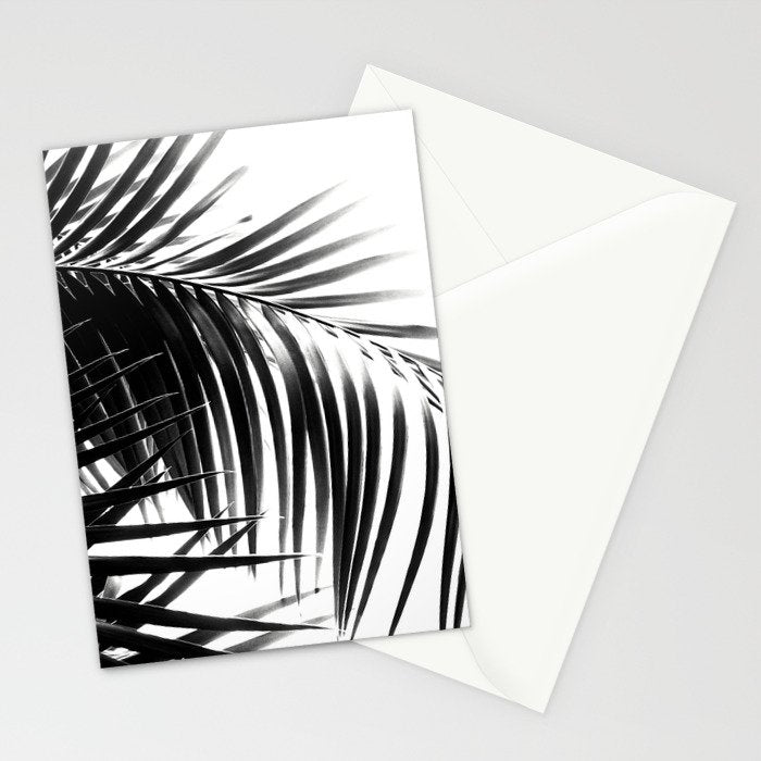 Palm Leaves Black & White Vibes #3 #tropical #decor #art #society6 Stationery Card Gallery Image 2