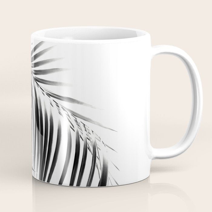 Palm Leaves Black & White Vibes #3 #tropical #decor #art #society6 Coffee Mug Gallery Image 1