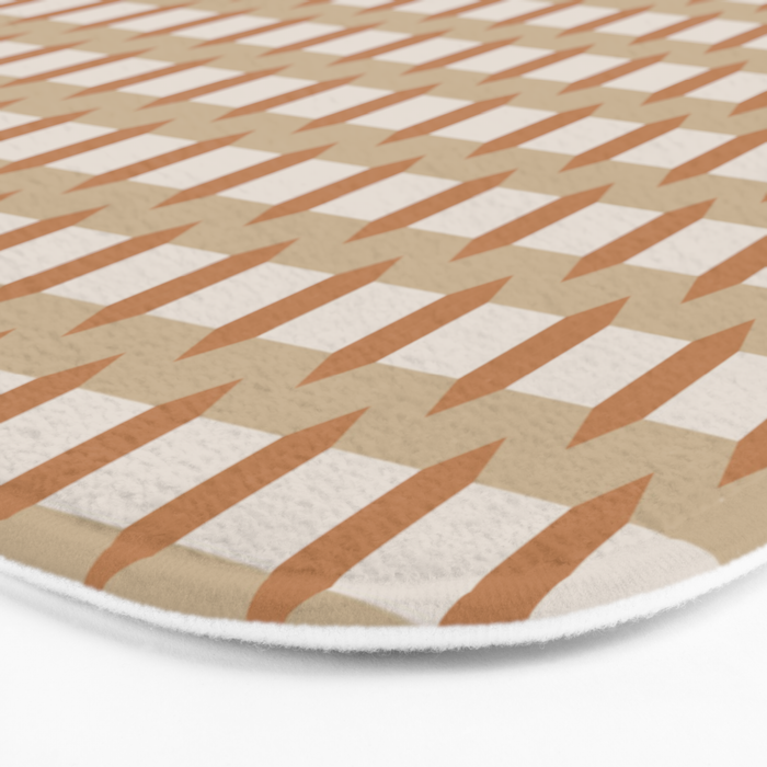 Minimalist Geometric Check Pattern Bath Mat Gallery Image 3