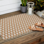 Minimalist Geometric Check Pattern Outdoor Rug Gallery Image 2